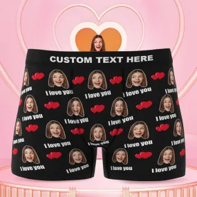 Couple Men's Custom Love Boxer Shorts 3D Online Preview