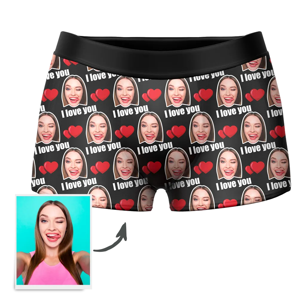 Couple Men's Custom Love Boxer Shorts 3D Online Preview