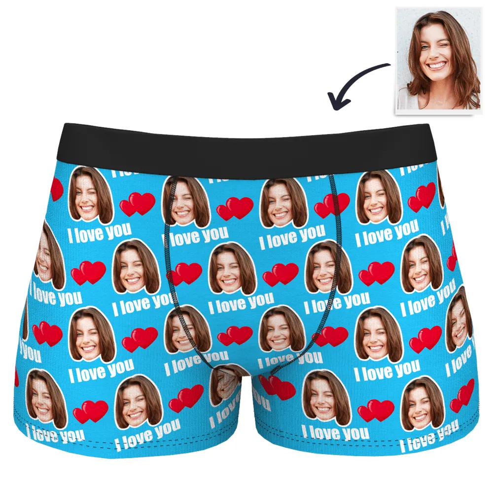 Couple Men's Custom Love Boxer Shorts 3D Online Preview