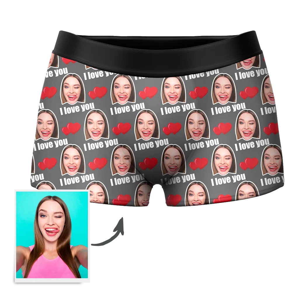 Couple Men's Custom Love Boxer Shorts 3D Online Preview