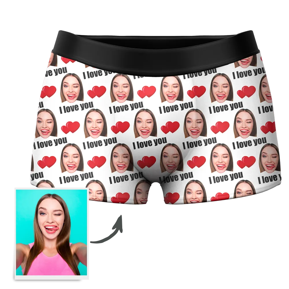 Couple Men's Custom Love Boxer Shorts 3D Online Preview