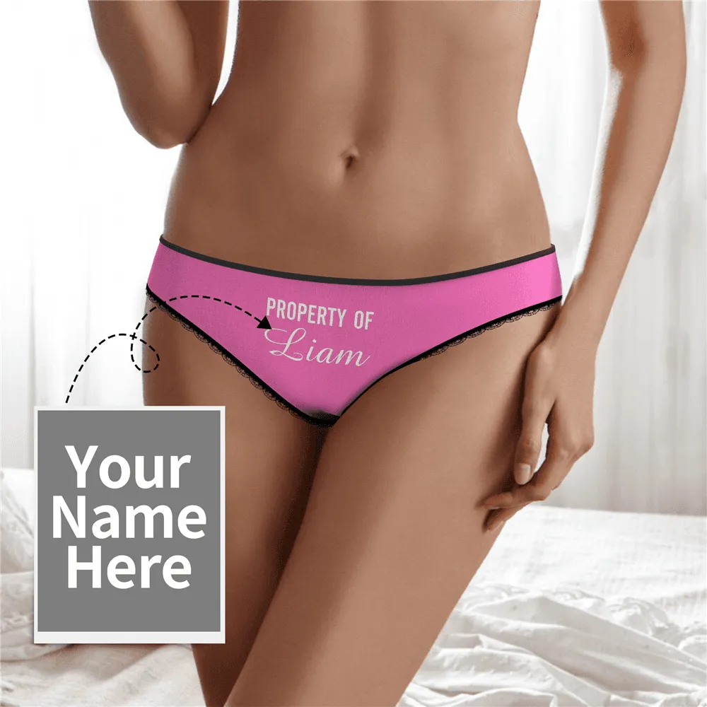 Couple Plain Women's Custom Name Property of Colorful Panties