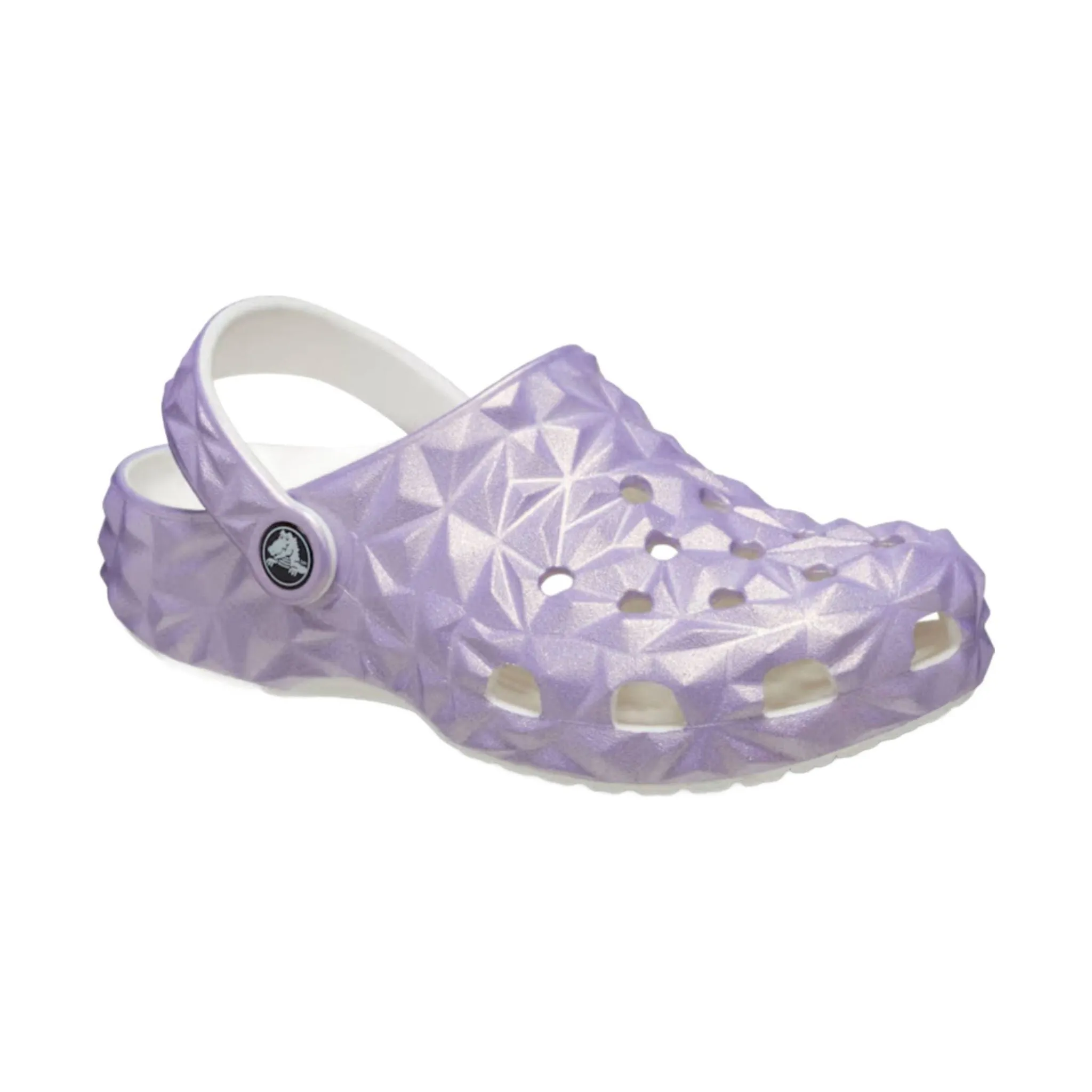 Crocs Kids' Classic Iridescent Geometric Clog - White/Purple