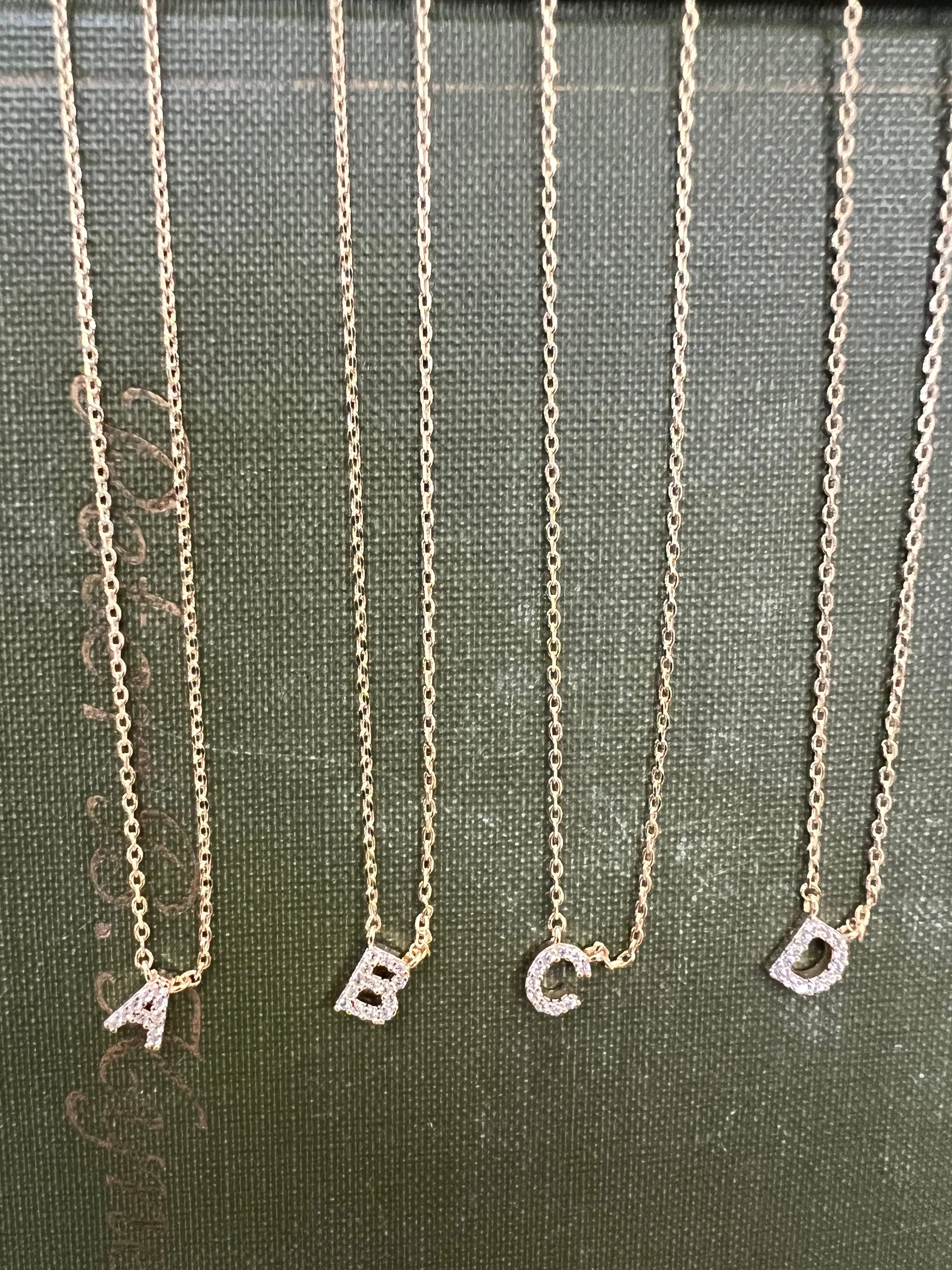 Crystal Initial Necklace