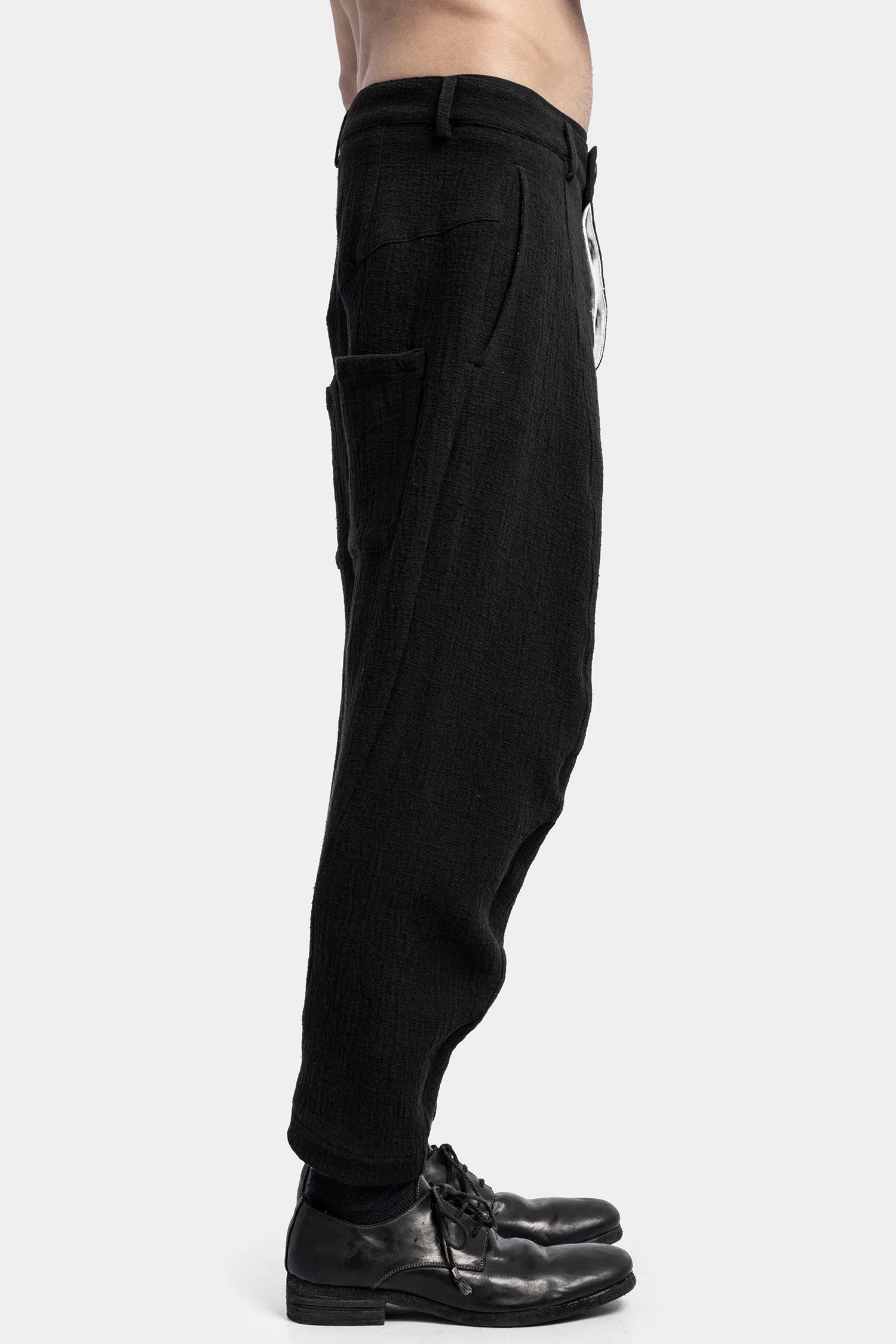 Curved cotton dress pants