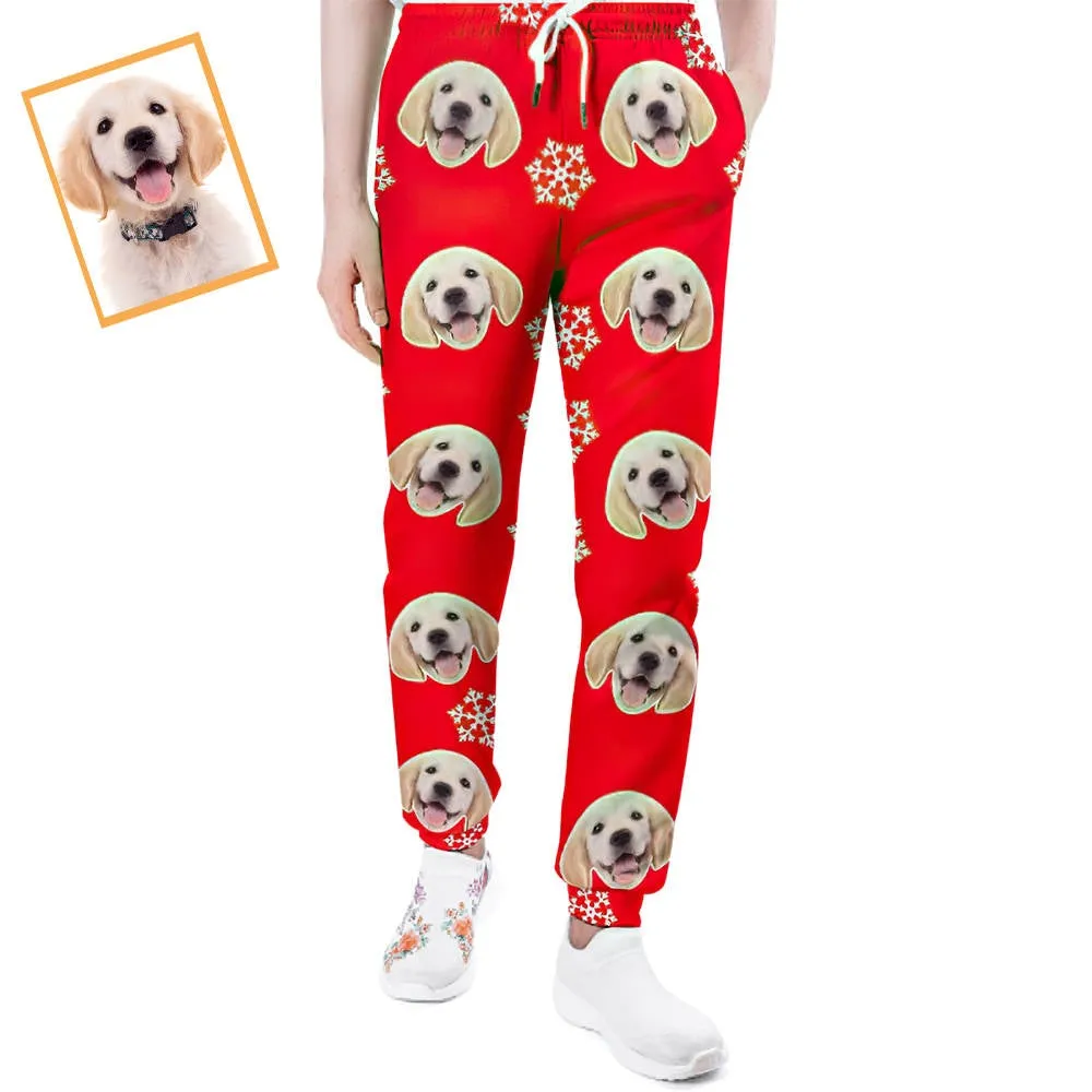 Custom Dog Face Christmas Sweatpants Unisex Joggers