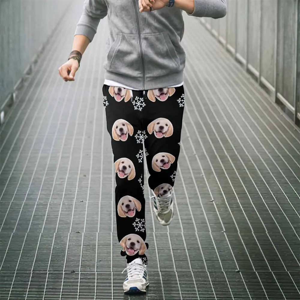 Custom Dog Face Christmas Sweatpants Unisex Joggers