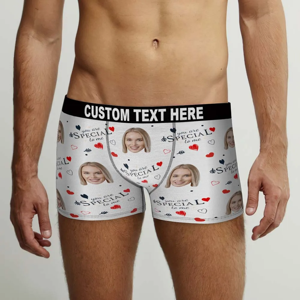 Custom Face Boxers Briefs You Are Special To Me Personalized Photo Underwear Gift for Him