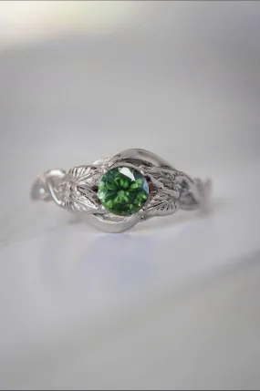 Custom request: Azalea ring with natural green sapphire