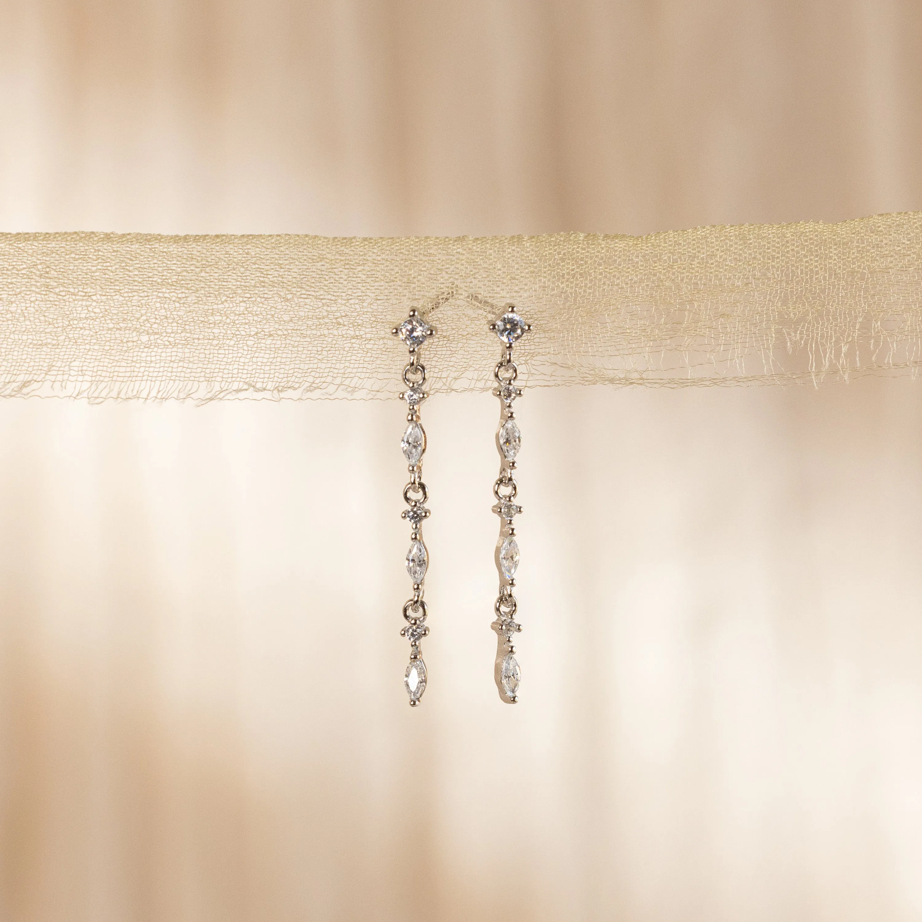 Dainty Diamond Drop Earrings