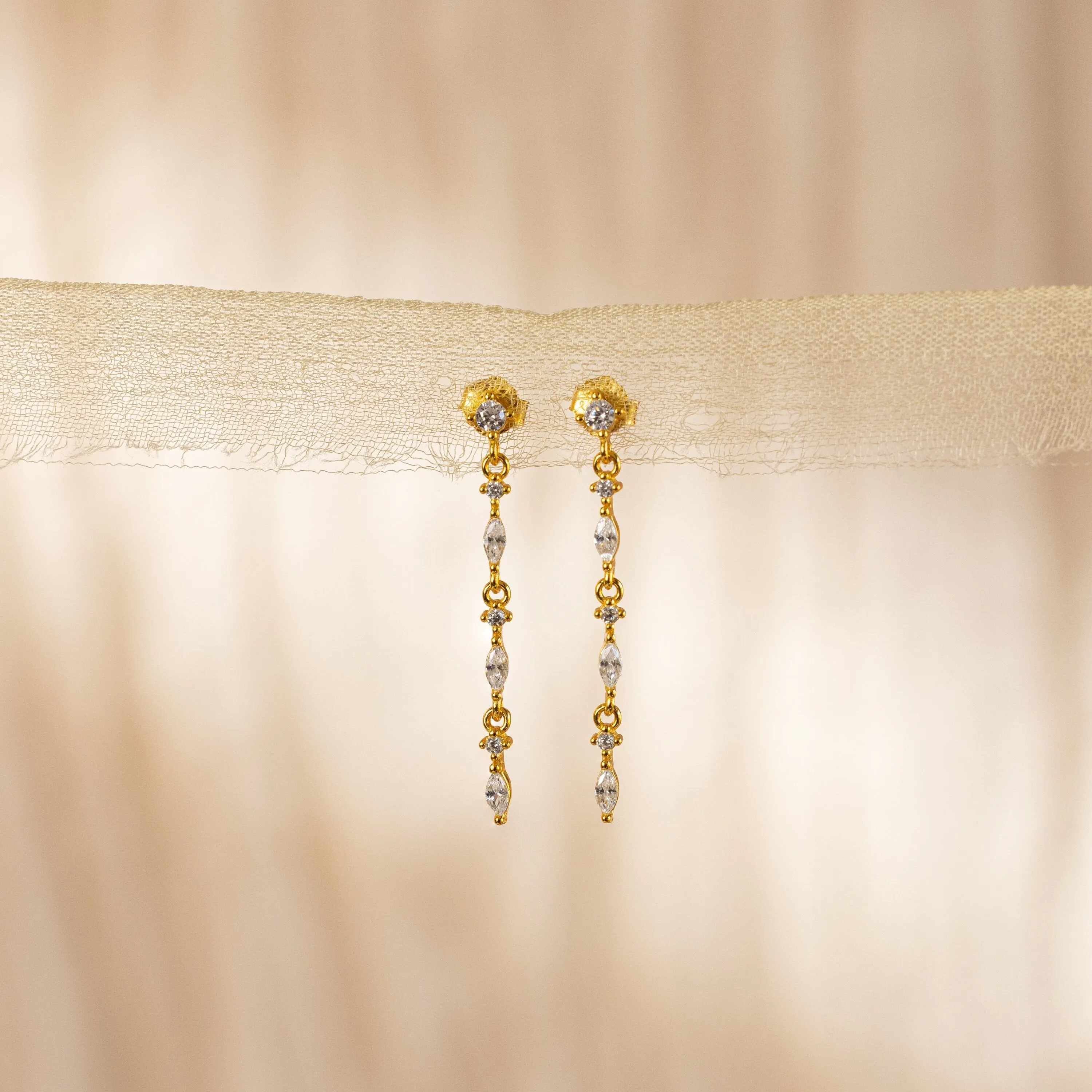 Dainty Diamond Drop Earrings