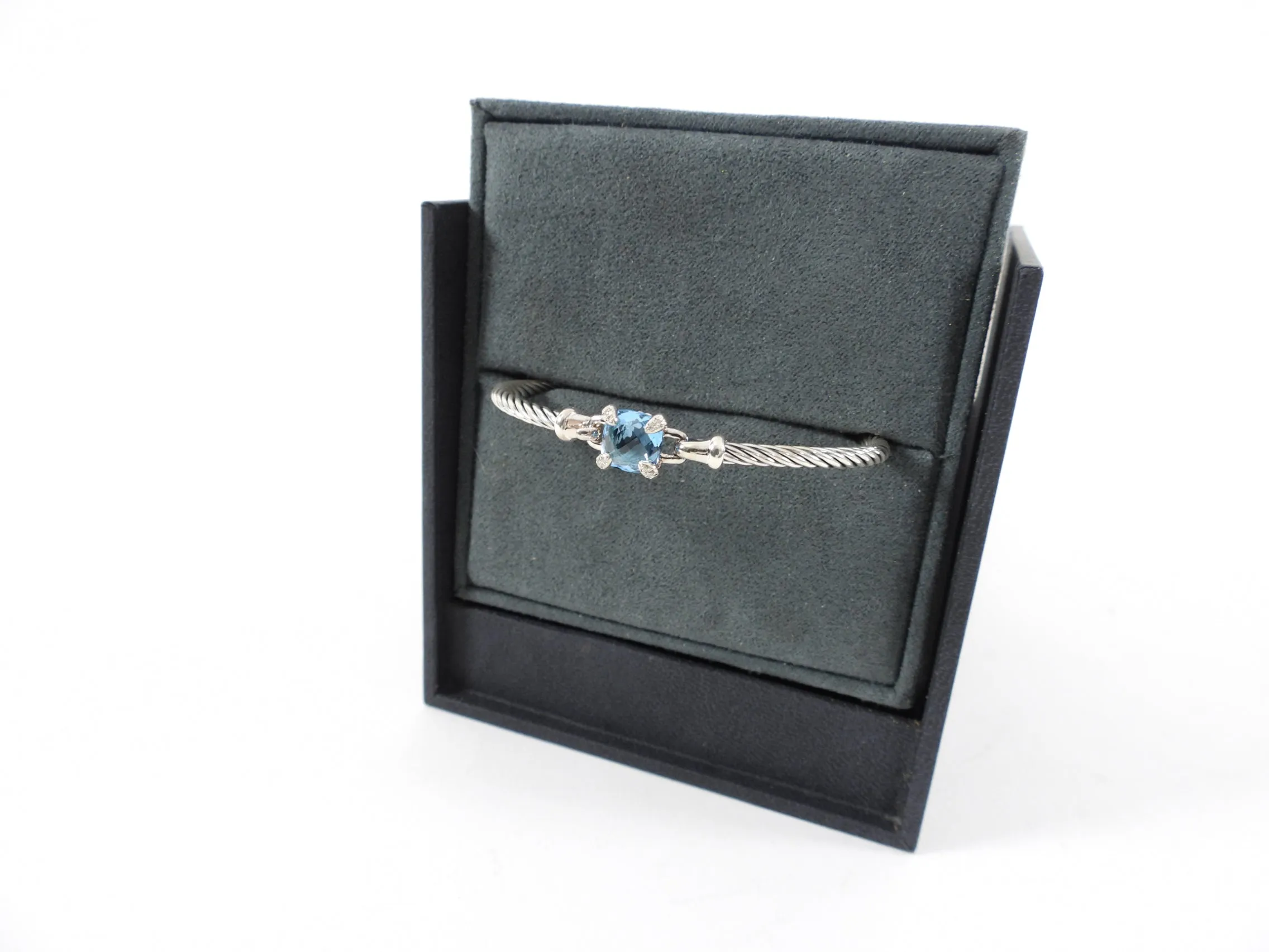 David Yurman Sterling Silver Blue Topaz Chatelaine Bracelet - M