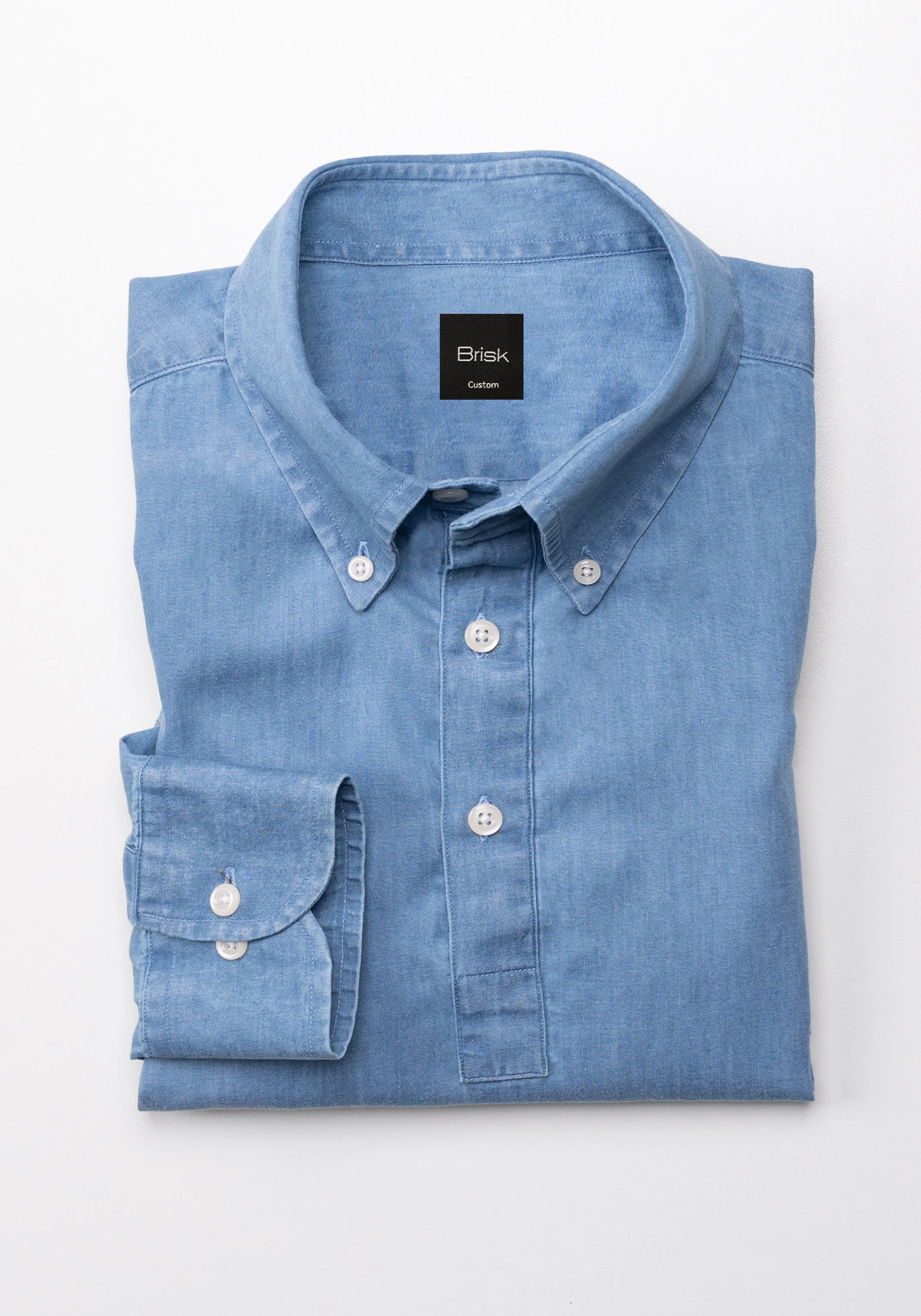 Denim Light Wash Popover Shirt