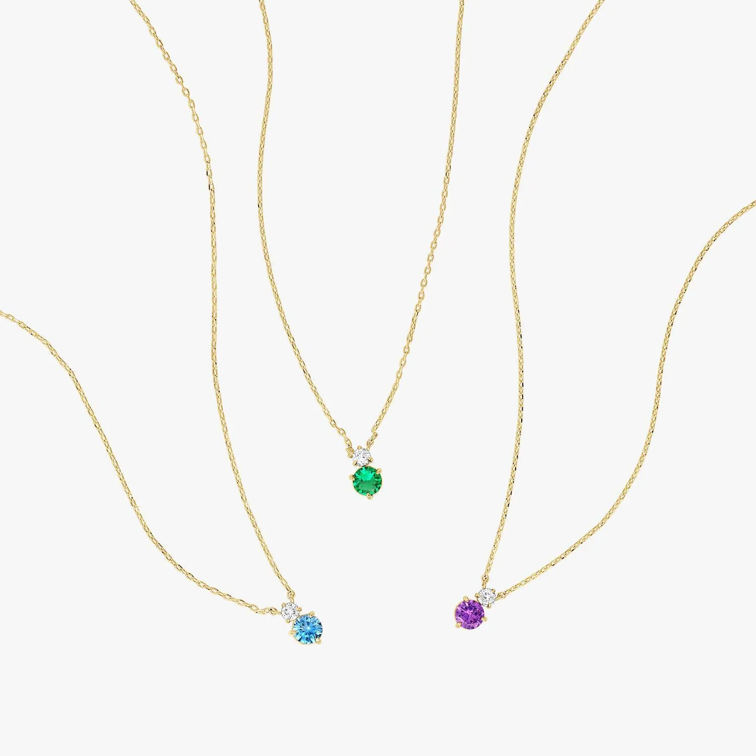 Deux Birthstone Necklace