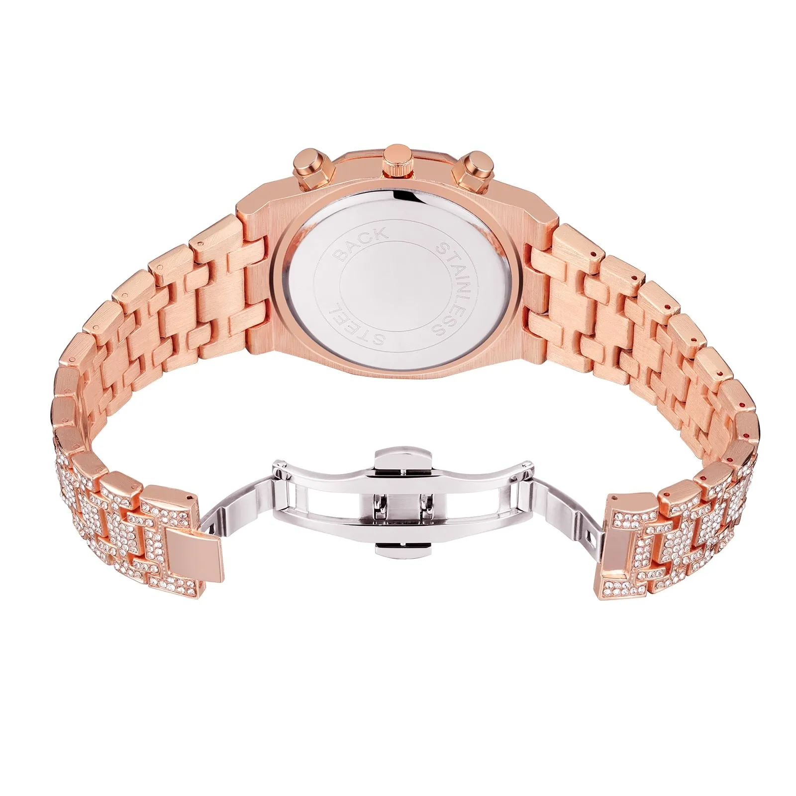 Diamond-Studded Chronograph Fashion Hip-hop Quartz Watch