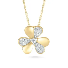 Diamond Three Leaf Clover Necklace