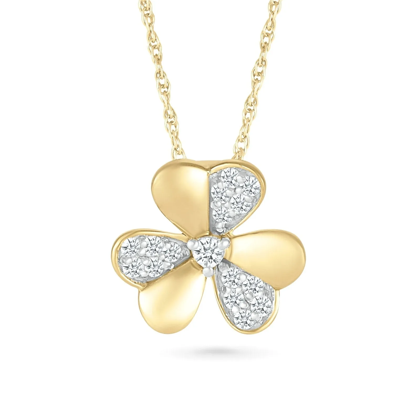 Diamond Three Leaf Clover Necklace