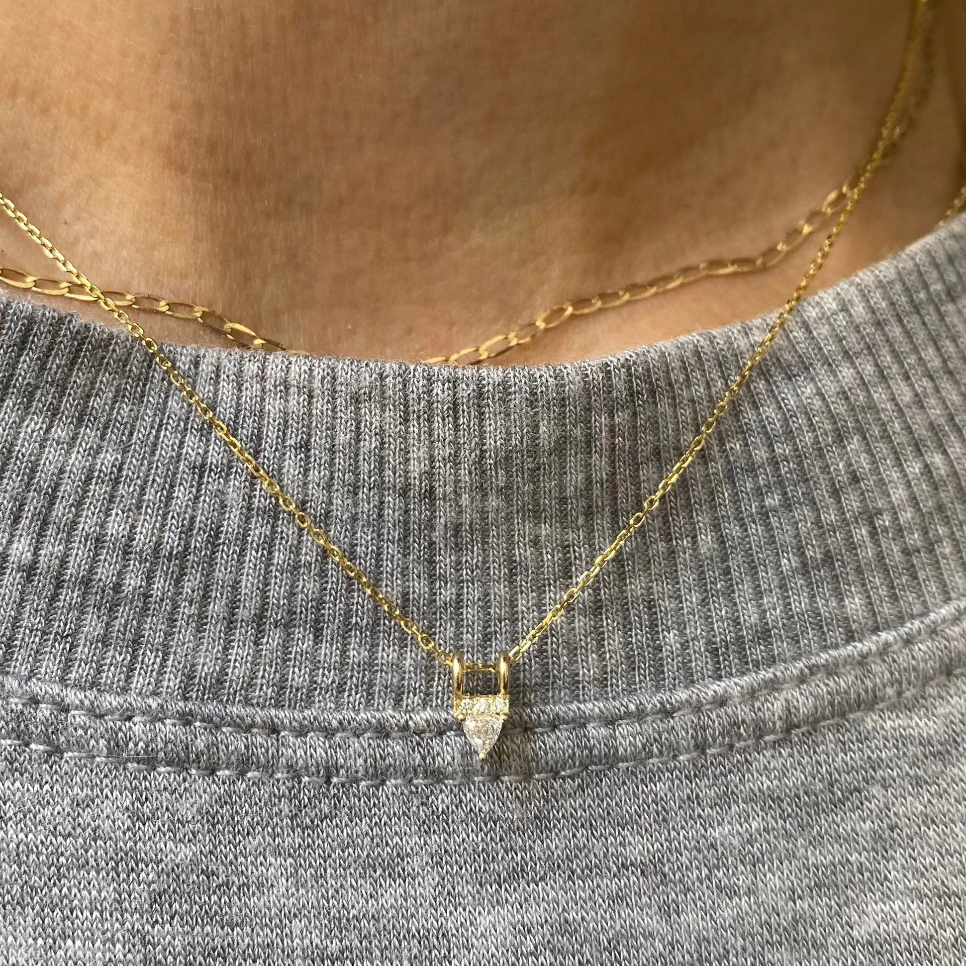 Diamond Trillion Equilibrium Necklace