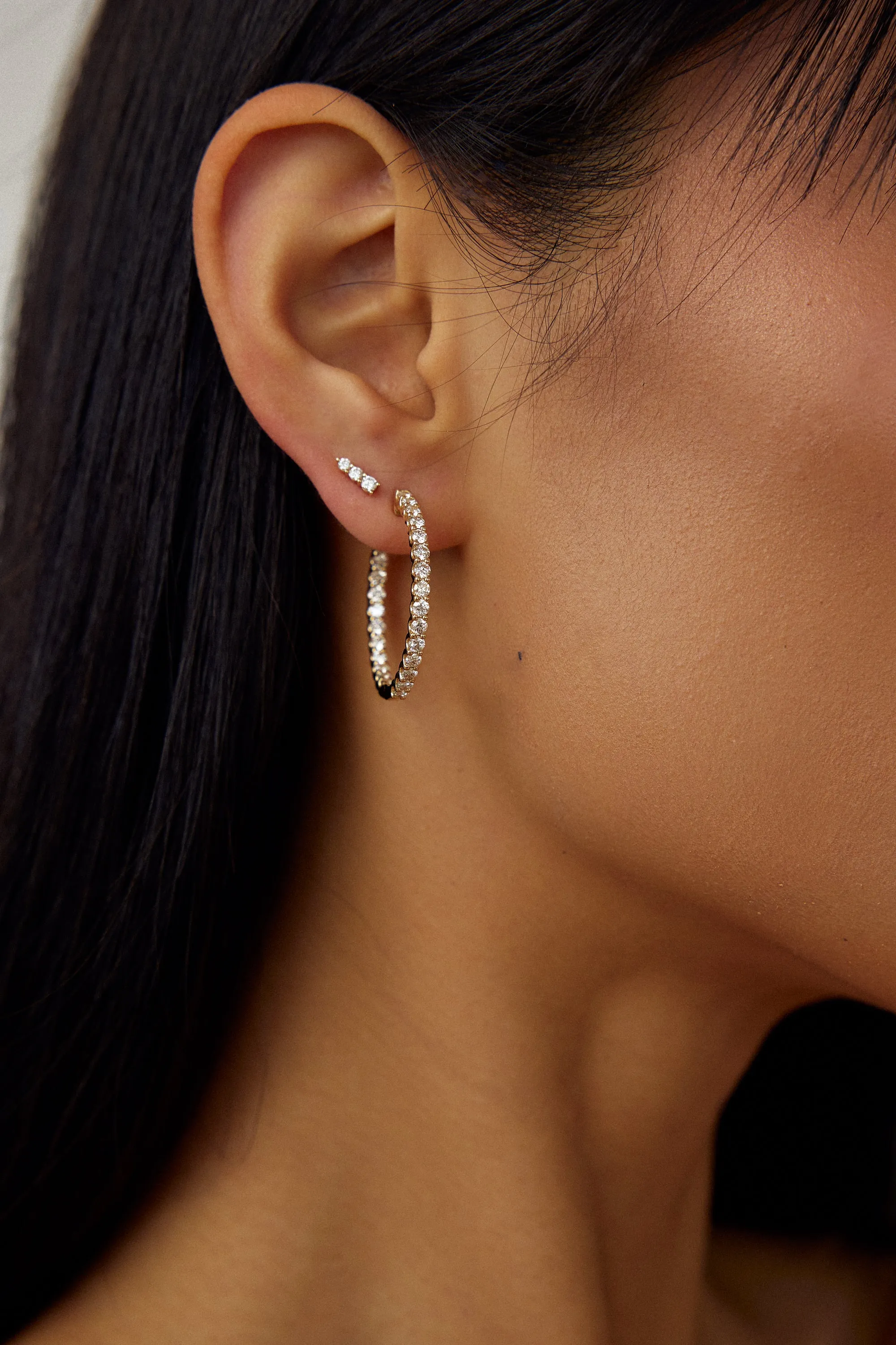 Diamond U Shape Hoops