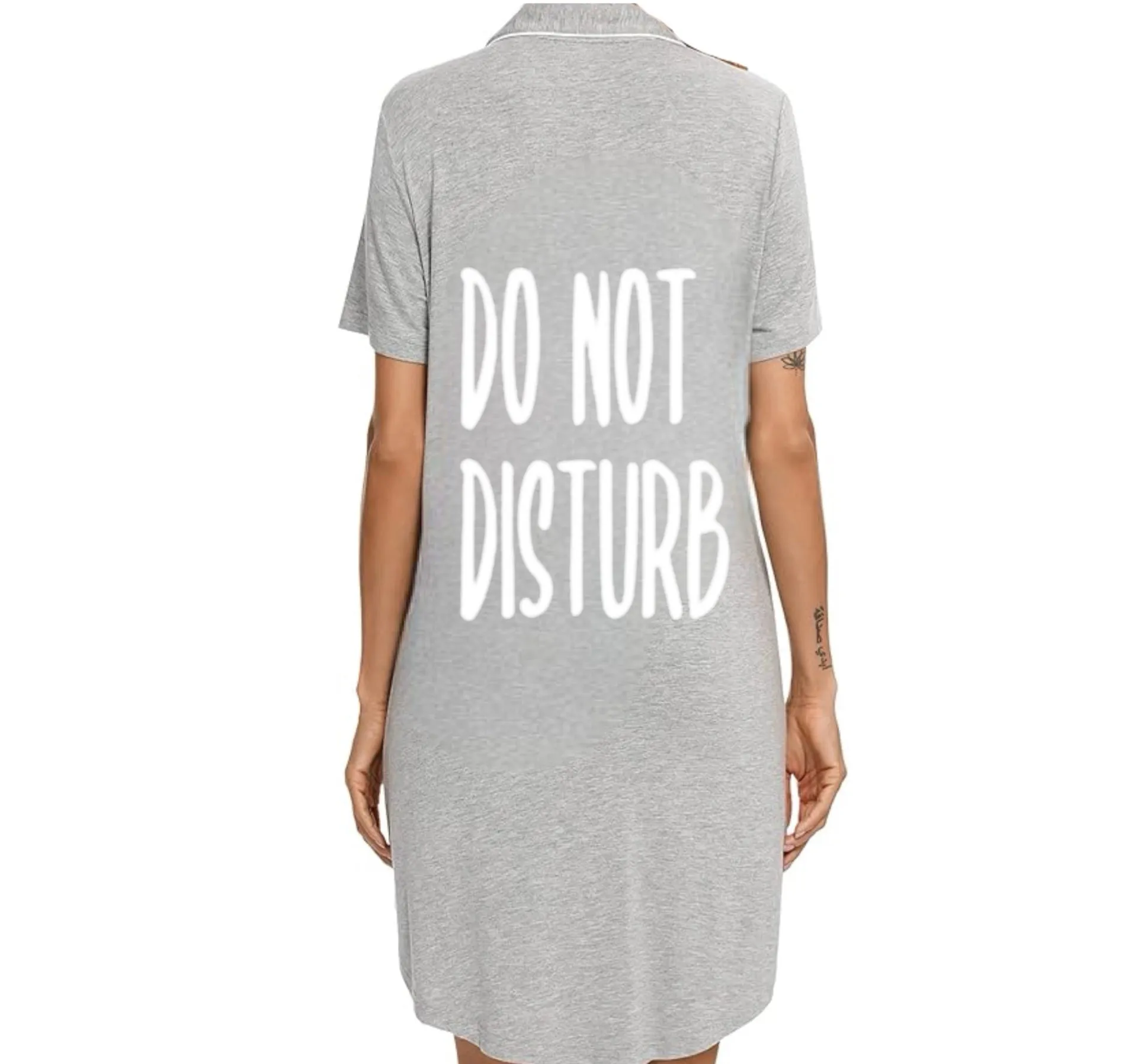 Do Not Disturb Bamboo Night Shirt S/S