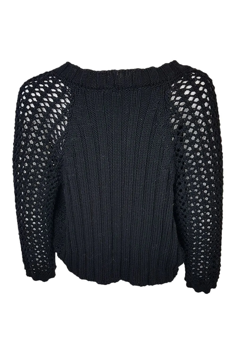 DOLCE & GABBANA Black Cotton Crochet Knit Bolero Shrug (44)