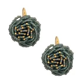 EARRING ROSE BAMBOO GREY