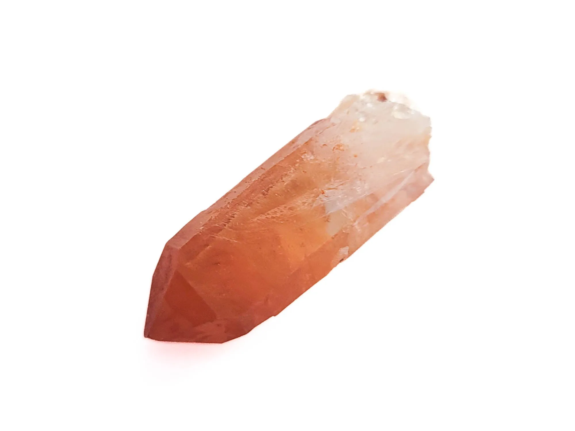 Fire Quartz Point, Iron Coated Tangerine Quartz Point