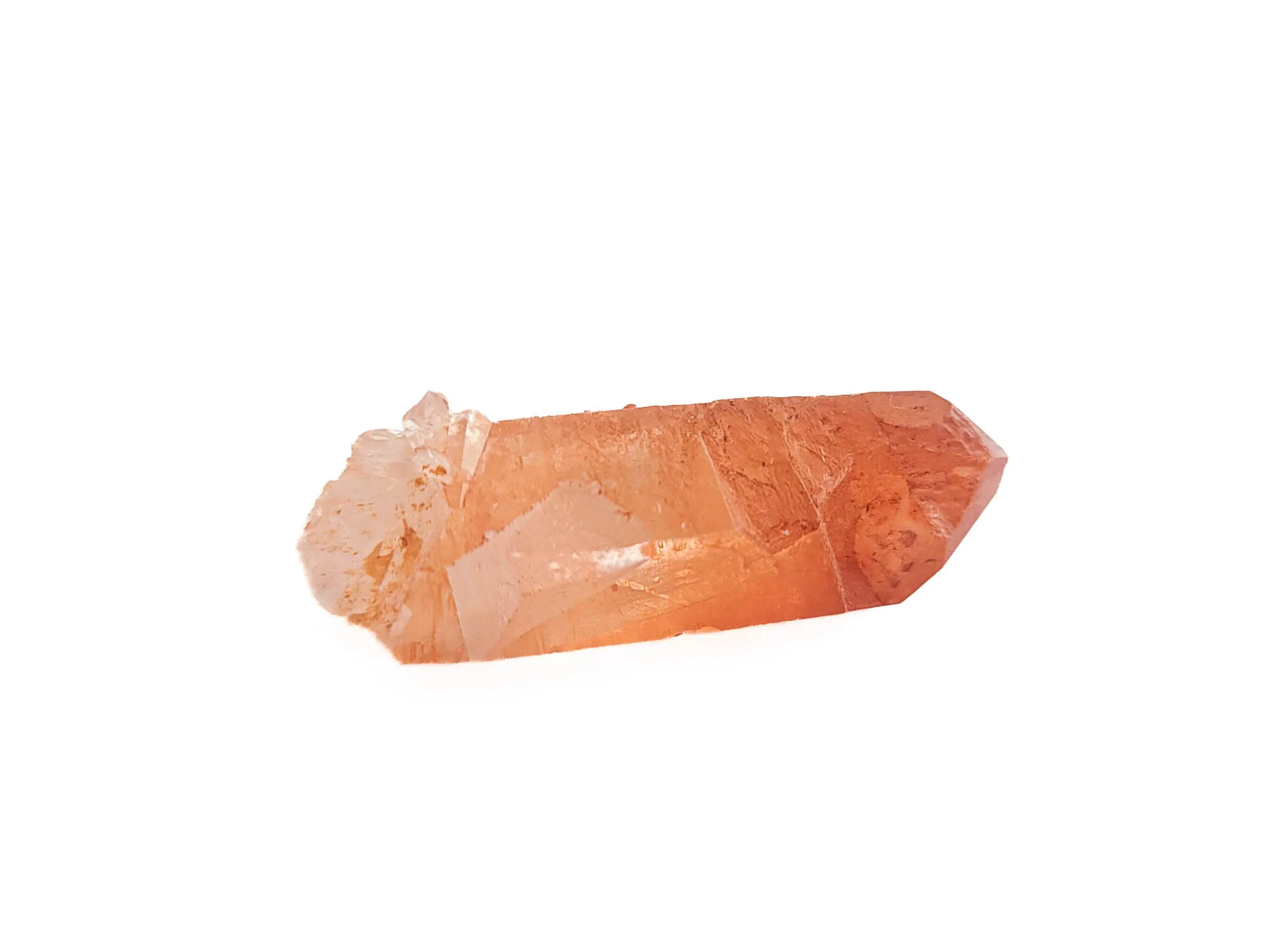 Fire Quartz Point, Iron Coated Tangerine Quartz Point