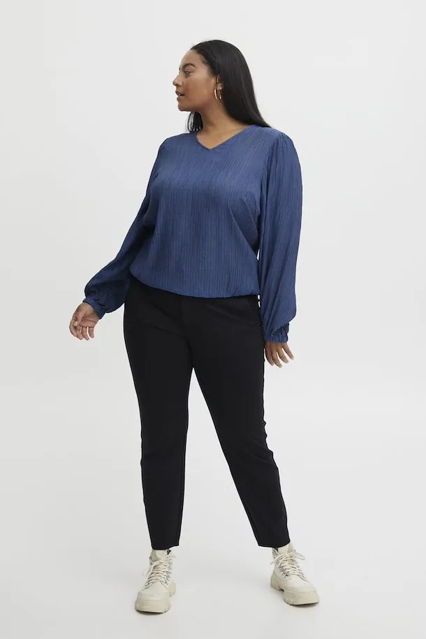 Fransa Plus Pina Blouse in Blue