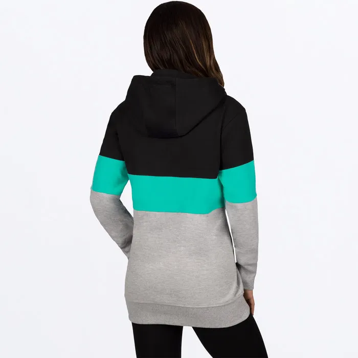 FXR Women's Stripe Pullover Fleece Grey Heather/Mint