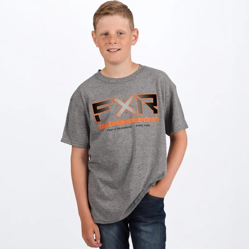 FXR Youth Pilot Tee Grey Heather/Orange