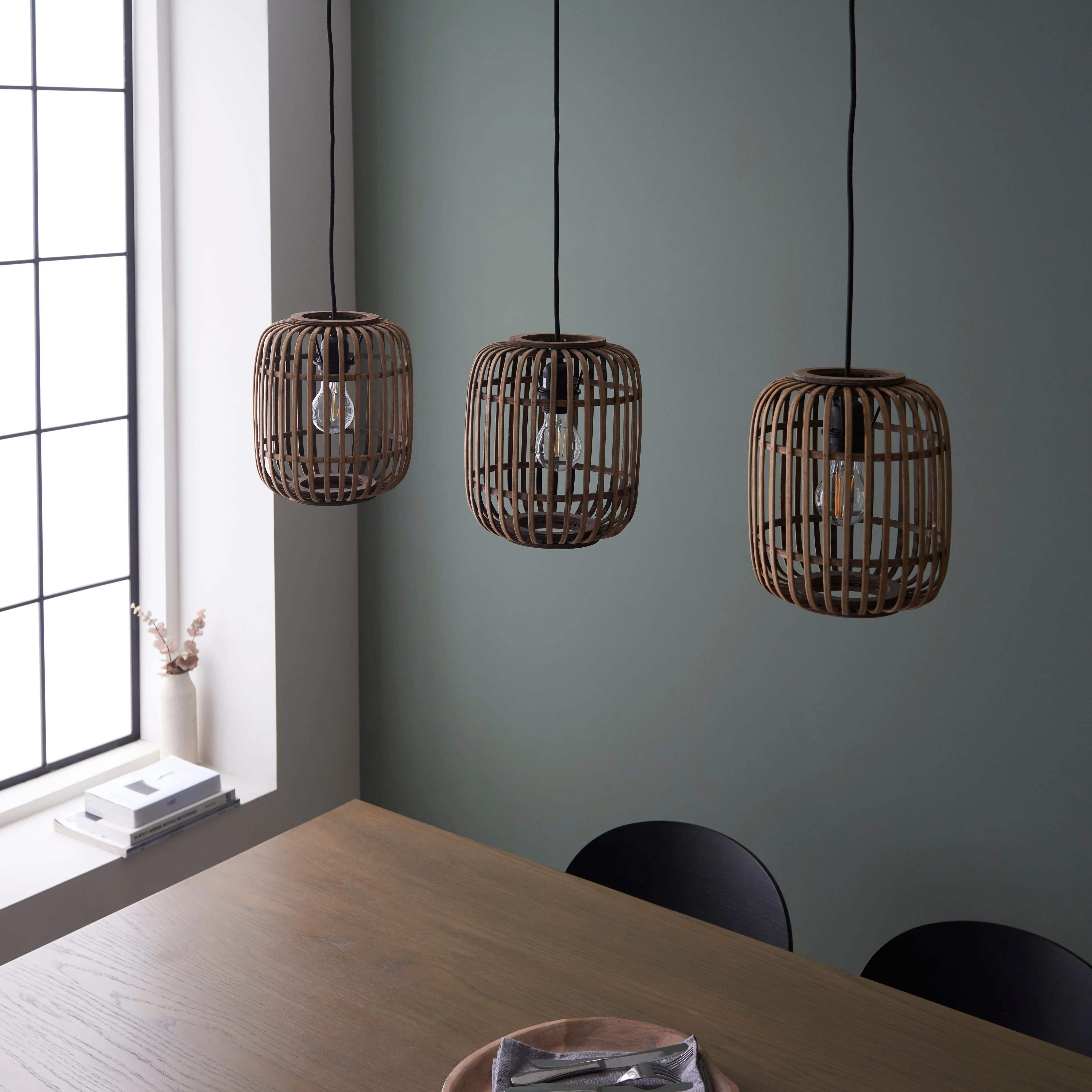 Gaia Collection Bamboo 3 Pendant Light | Natural