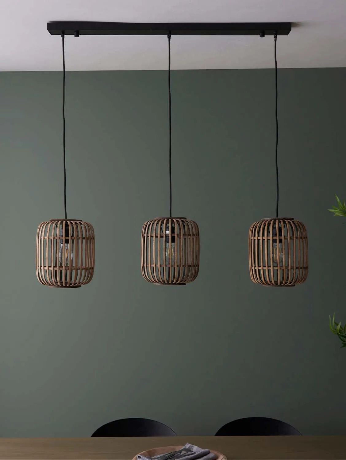 Gaia Collection Bamboo 3 Pendant Light | Natural