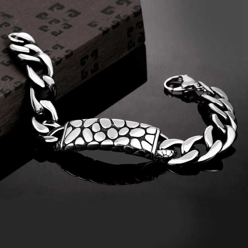 Geometric Design Chain Link Stainless Steel Fashion Retro Bracelet