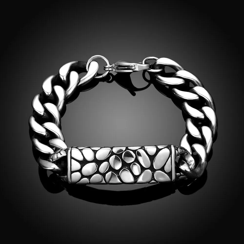 Geometric Design Chain Link Stainless Steel Fashion Retro Bracelet