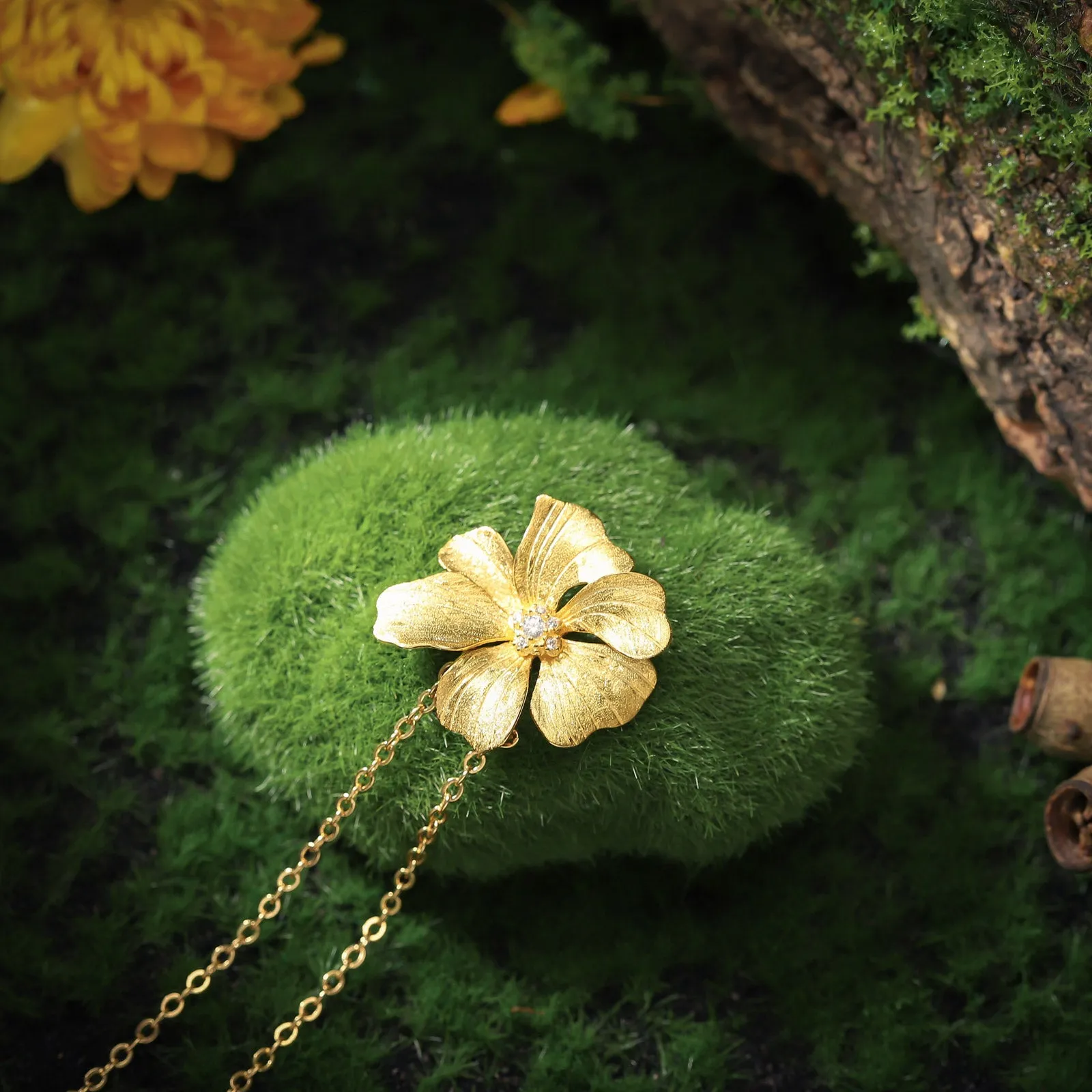 Golden Peony Necklace