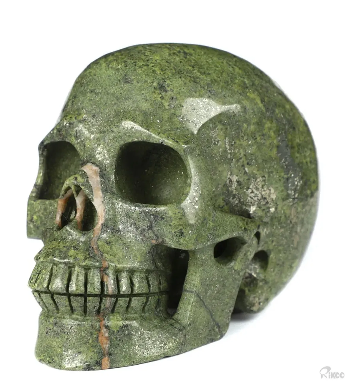 Green Pyrite Carved Skull