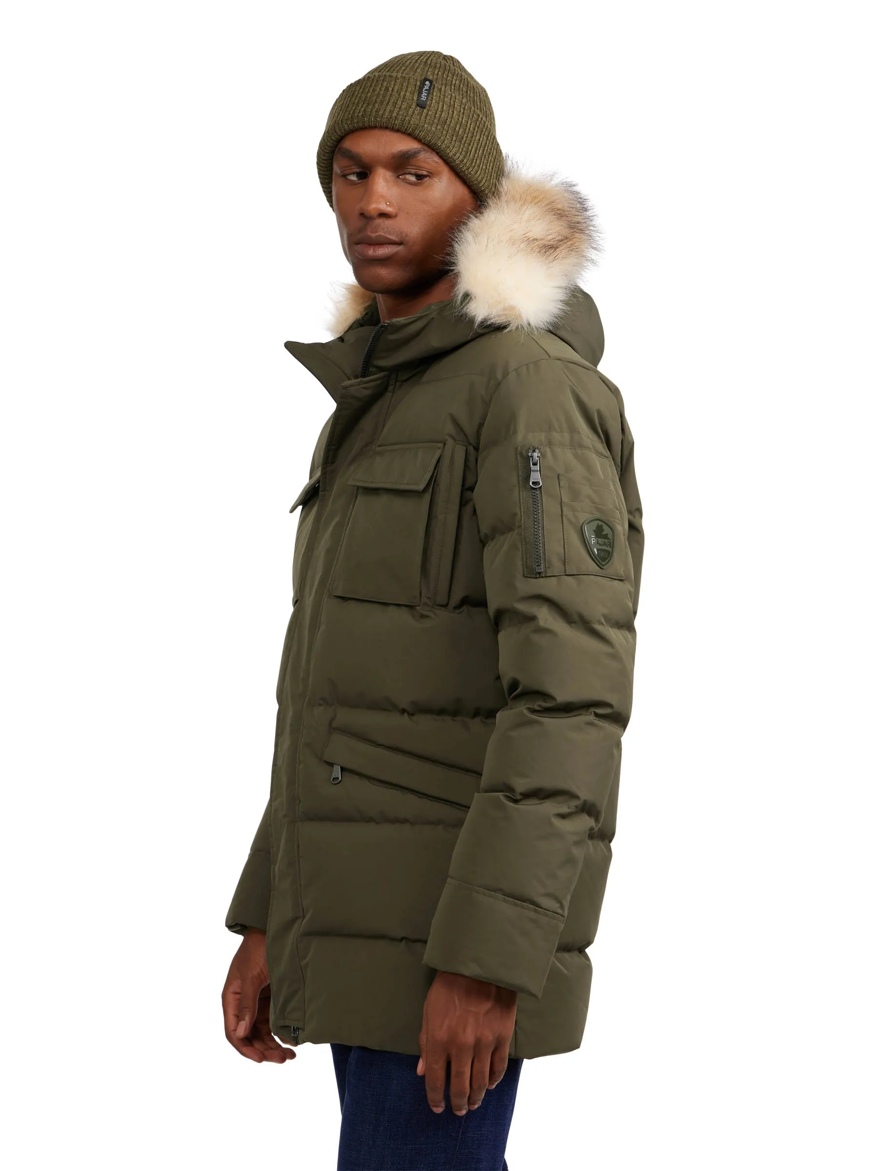 Hamilton Men's Quilted Parka w/Faux Fur Trim