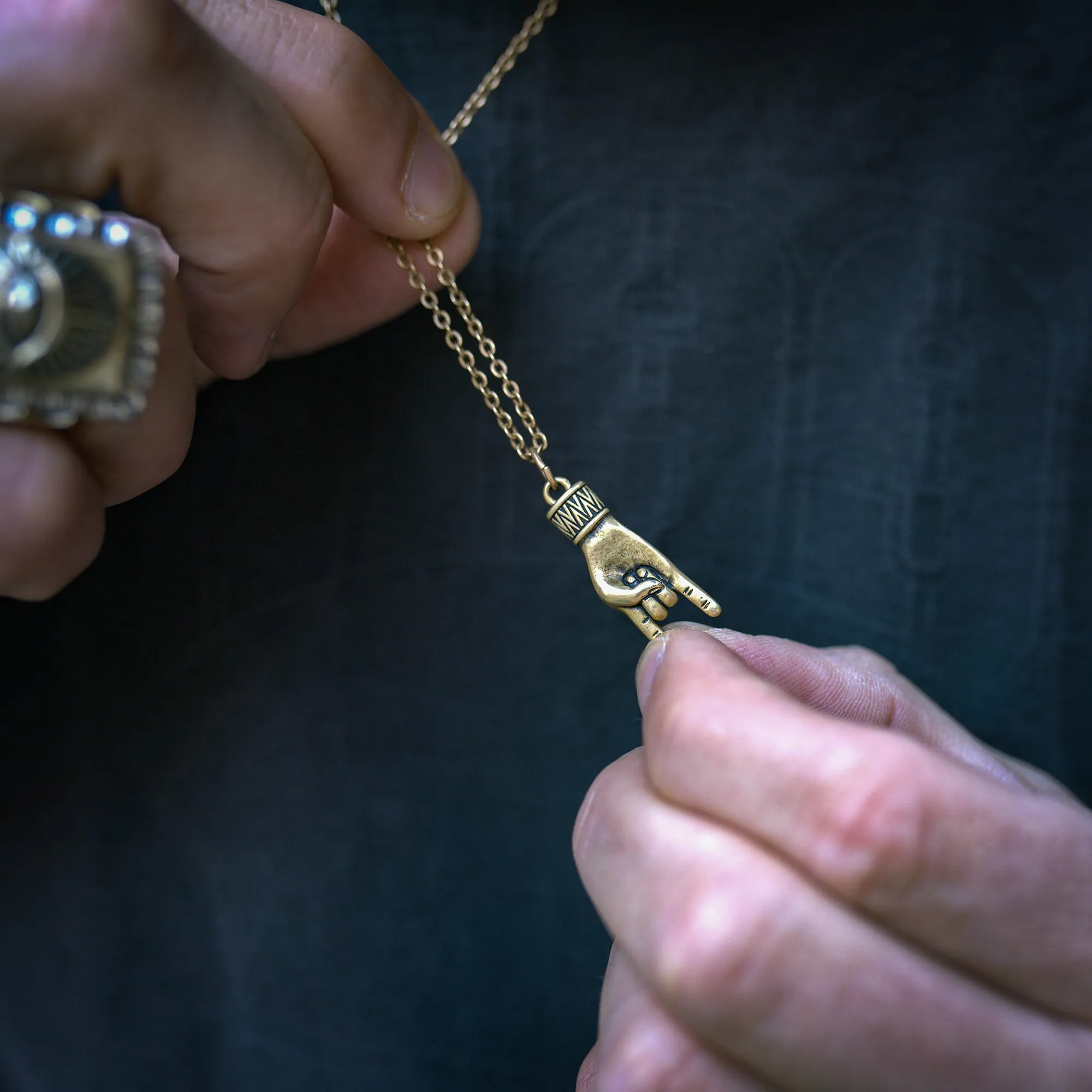 Hand Horn Necklace