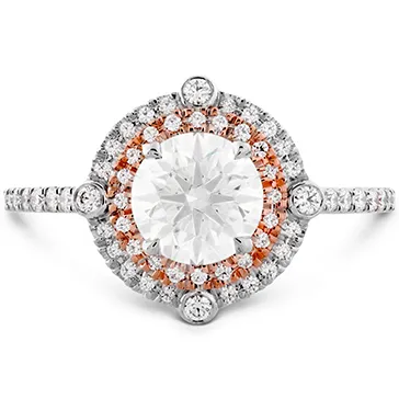 Hearts On Fire Compass Double Halo Diamond Engagement Ring