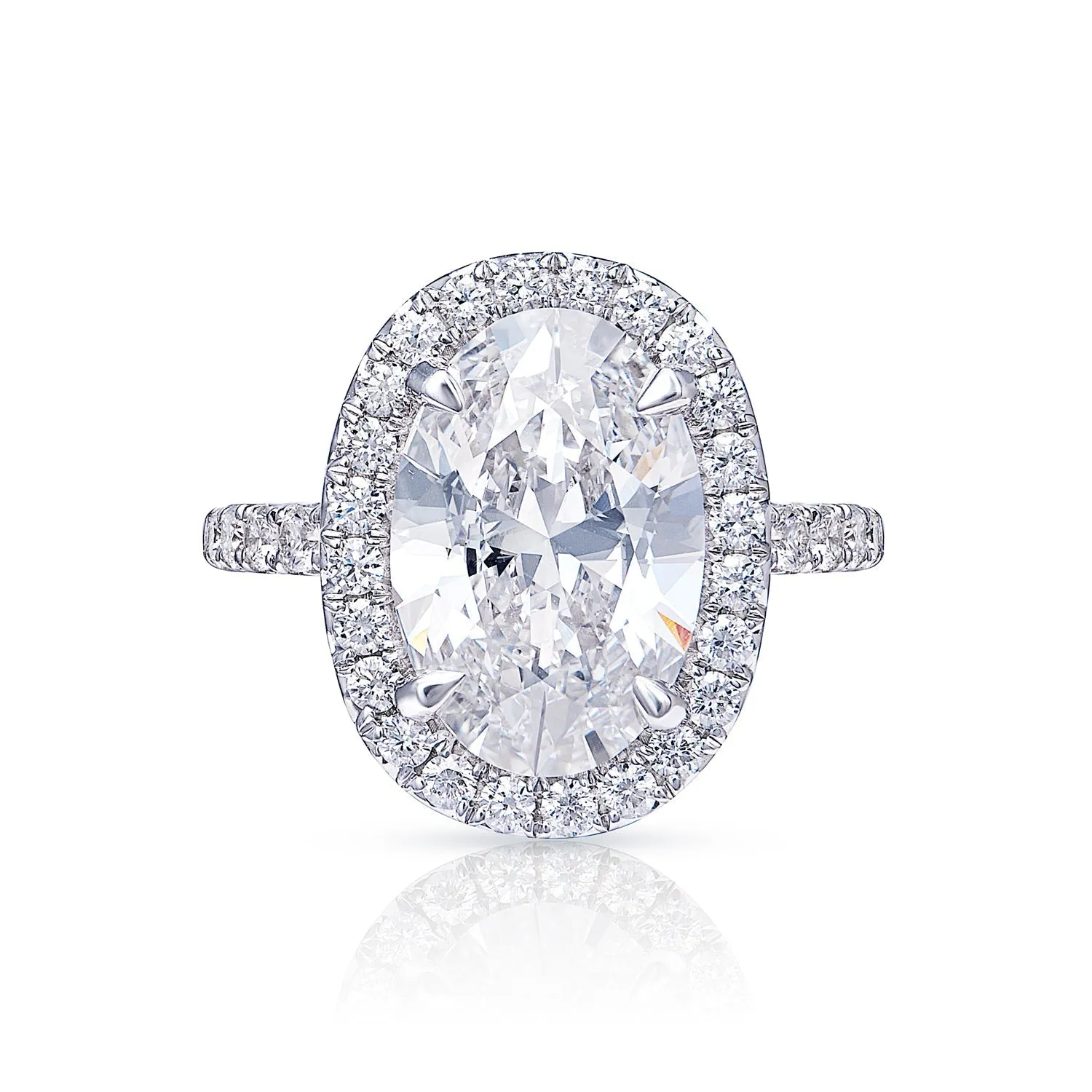 Helena 5 Carat G IF Oval Cut Earth-Mined Diamond Engagement Ring in White Gold. GIA Certified