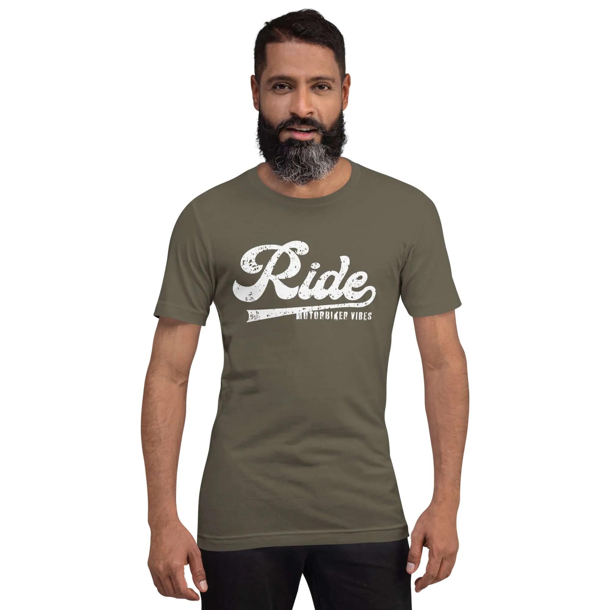 Herren Baumwoll T-Shirt RIDE (Armygrün)