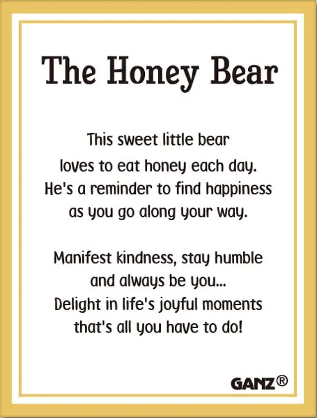 Honey Bear Good Luck Pocket Charm Token - Sweet Reminders of Joy