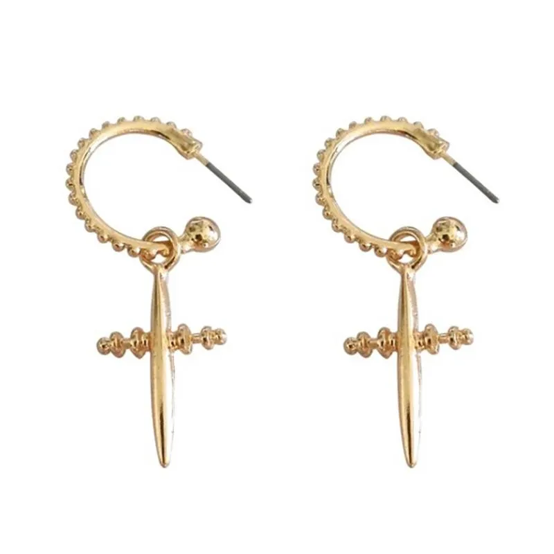 Hot Chick Cross Hoop Earrings with Orthodox Cross