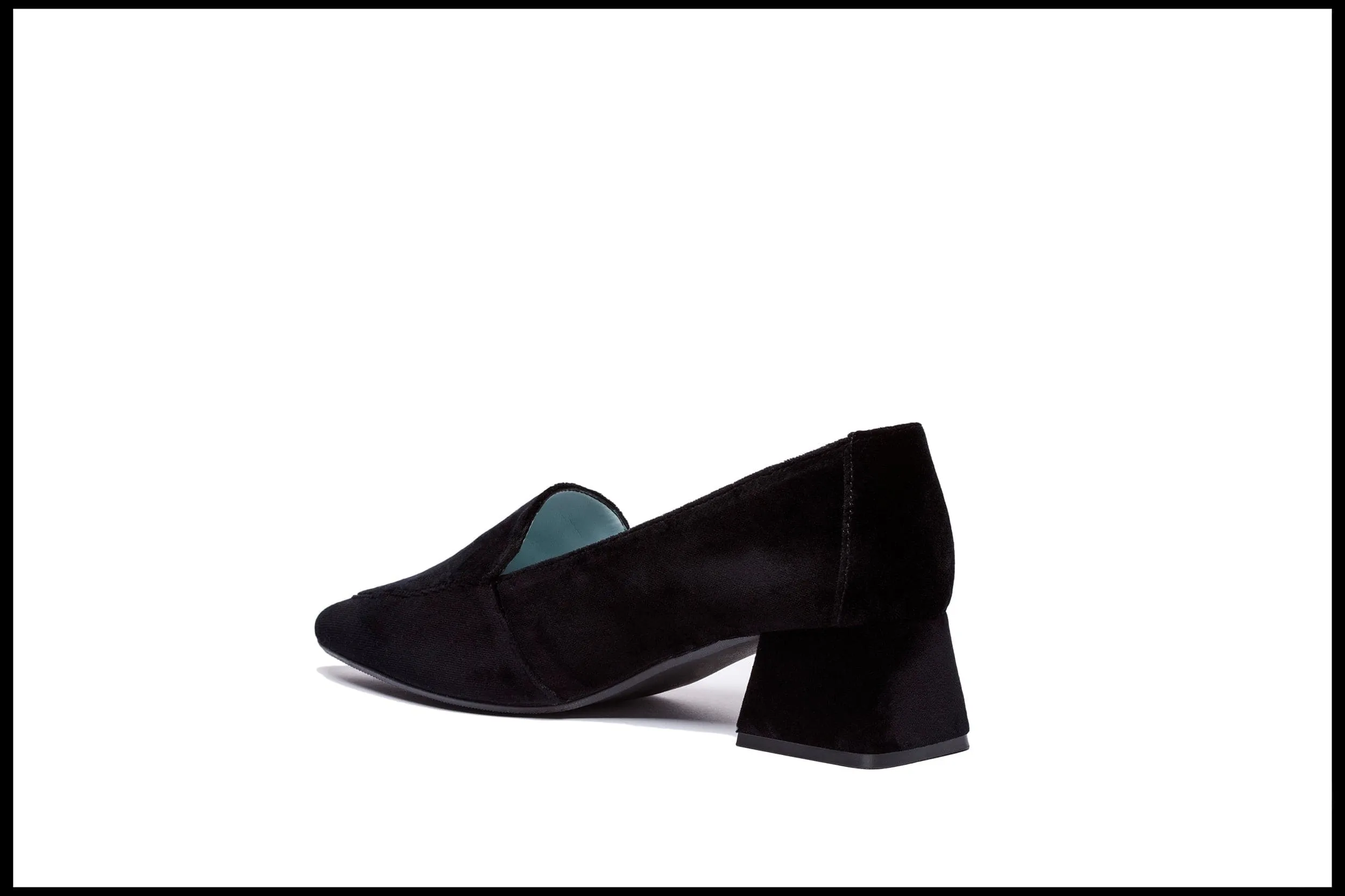 Iris Vegan Velvet Moccasin Loafers | Black