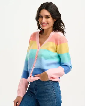 Izzy Rainbow Stripe Cardigan