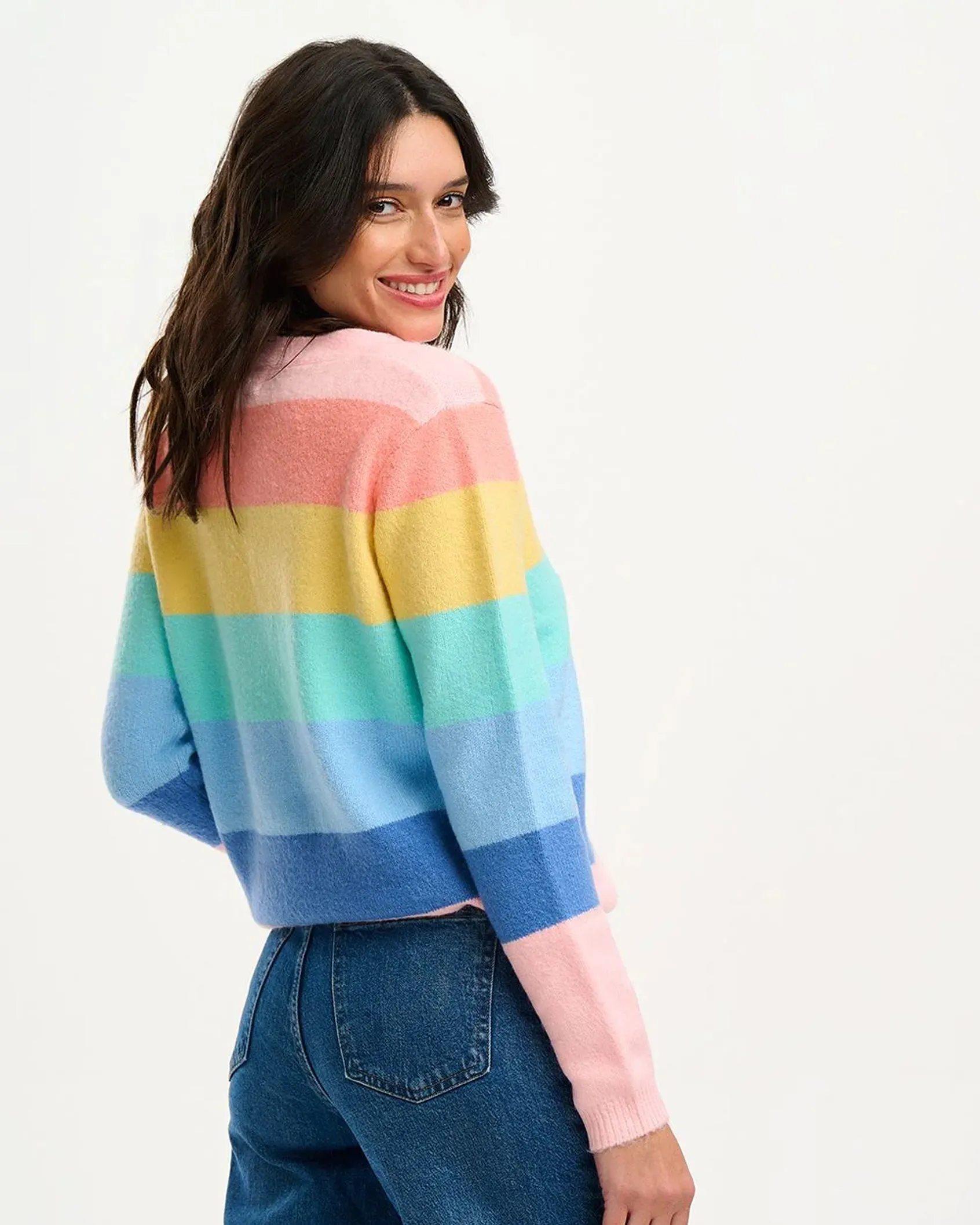 Izzy Rainbow Stripe Cardigan