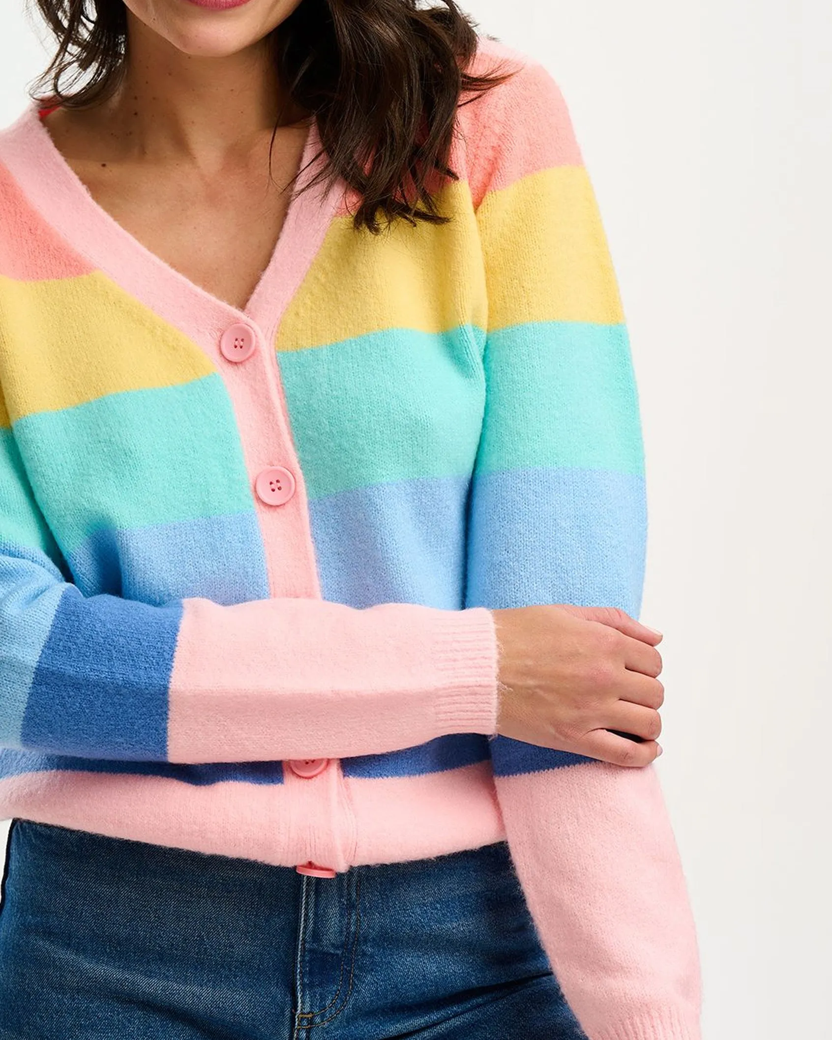 Izzy Rainbow Stripe Cardigan