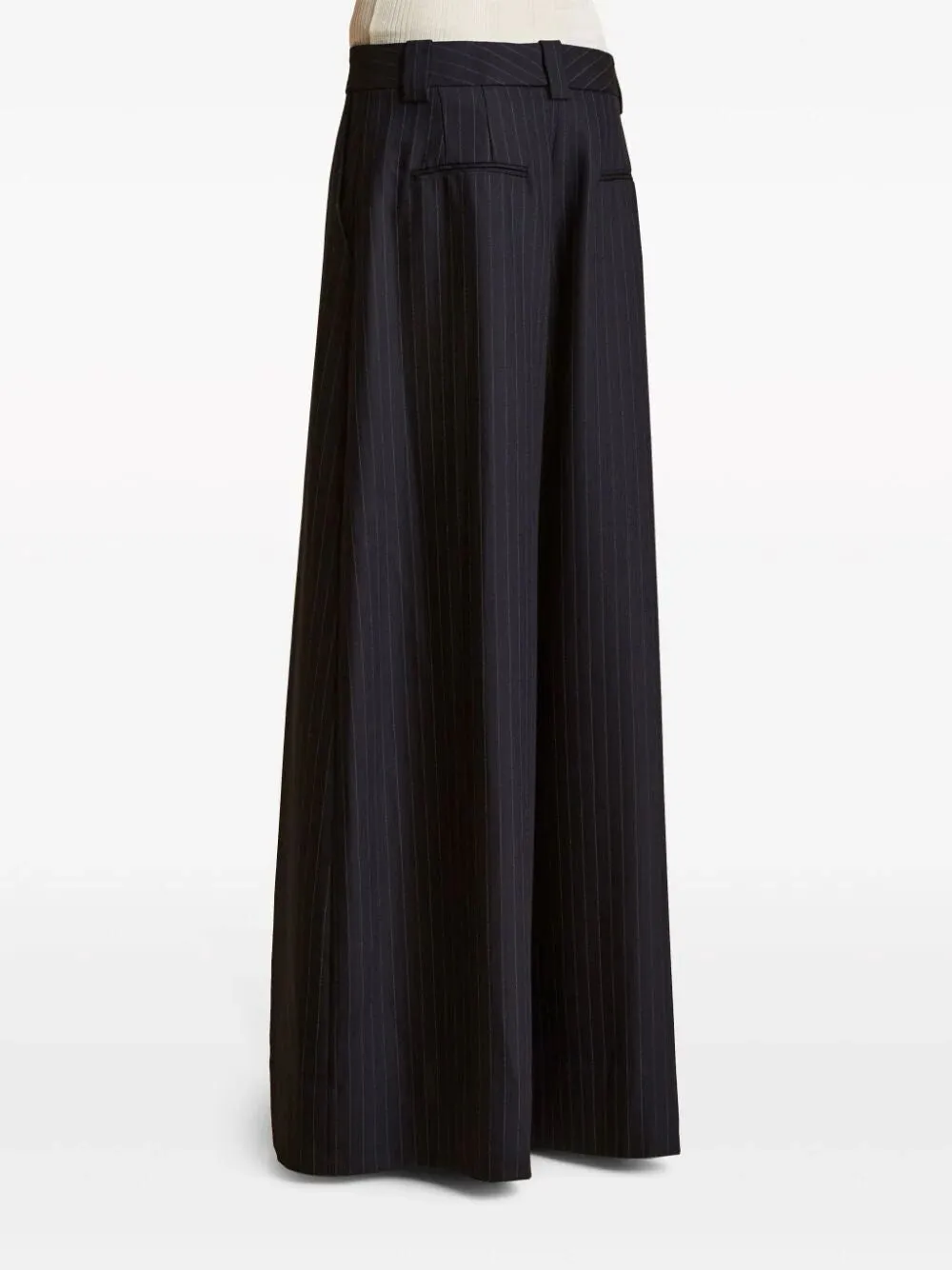 JACOB PINSTRIPED WIDE LEG TROUSERS