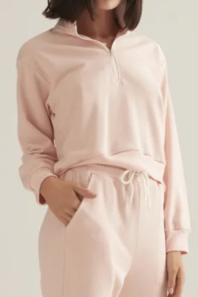 Jamie Pink Zip Up Fleece Jumper